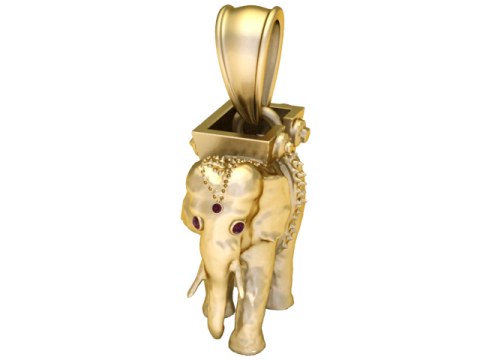 Regal Elephant Charm Edelsteen Maharaja Hanger 3D printmodel