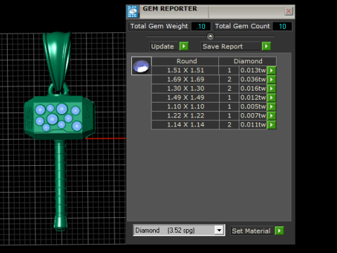 ゴールデンサンダーハンマージェムストーンパワーペンダント 3Dプリントモデル