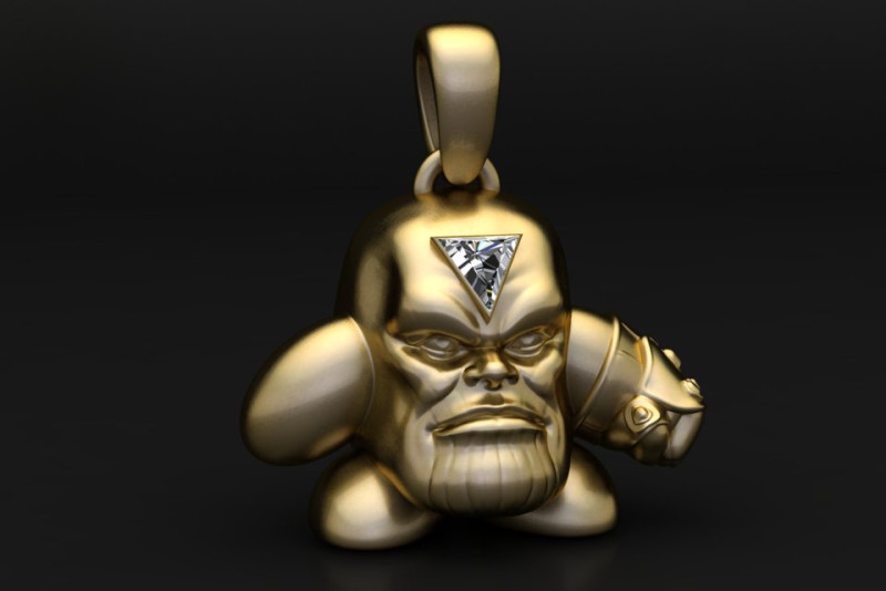 Діамантовий кулон Thanos Chibi 3D Принт Модель .c4d .max .obj .3ds .fbx .stl .blend