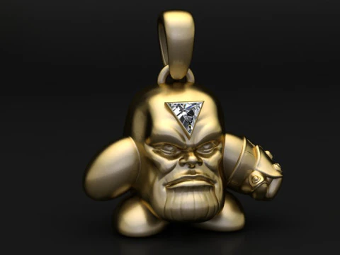 Ciondolo con diamanti Thanos Chibi Modello di stampa 3D