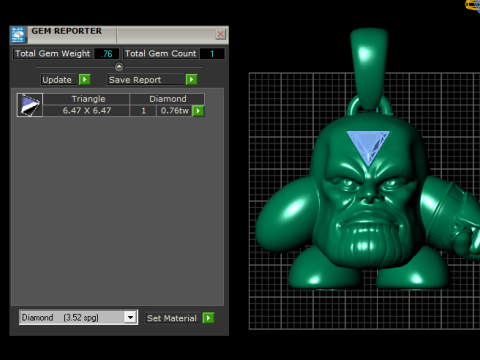 Діамантовий кулон Thanos Chibi 3D Принт Модель