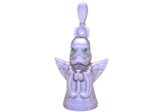 Wisiorek z aniołem burzy, edycja złota Model do druku 3D