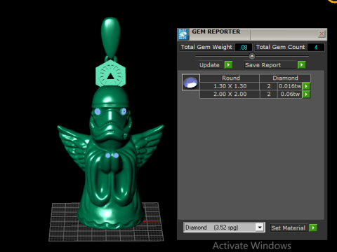 Wisiorek z aniołem burzy, edycja złota Model do druku 3D