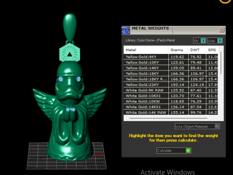 Wisiorek z aniołem burzy, edycja złota Model do druku 3D