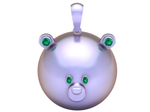 Wisiorek w kształcie diamentowej kuli w kształcie misia, edycja złota Model do druku 3D