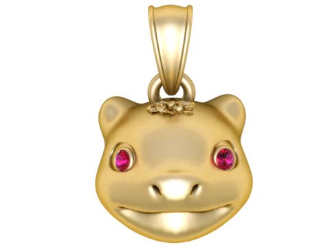 Ciondolo dorato con faccina sorridente Modello di stampa 3D