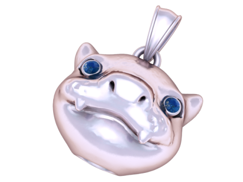 黄金の牙を持つ生き物ペンダント 3Dプリントモデル