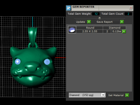 黄金の牙を持つ生き物ペンダント 3Dプリントモデル