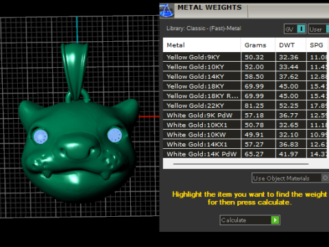 黄金の牙を持つ生き物ペンダント 3Dプリントモデル