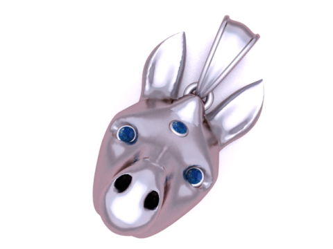 황금 삼중 보석 생물 펜던트 3D 프린트 모델