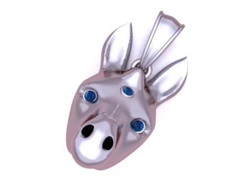Golden Triple-Gem Creature Pendant 3D Print Model