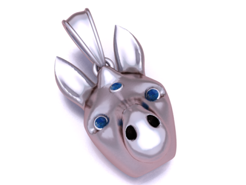 황금 삼중 보석 생물 펜던트 3D 프린트 모델