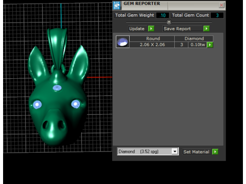 황금 삼중 보석 생물 펜던트 3D 프린트 모델