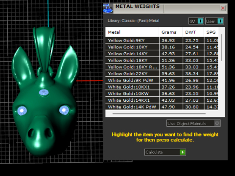 황금 삼중 보석 생물 펜던트 3D 프린트 모델