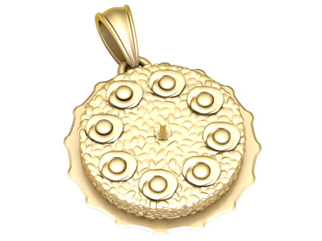 Golden Eye Cluster Medallion 3D Print Model .c4d .max .obj .3ds .fbx .stl .blend 