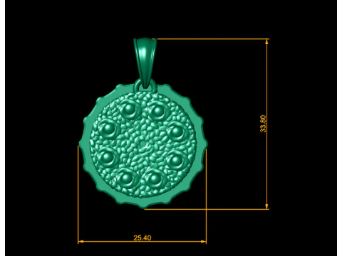 Golden Eye Cluster Medallion 3D Print Model