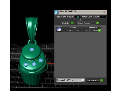 Goldener Cupcake-Charm-Anhänger 3D Druckmodell