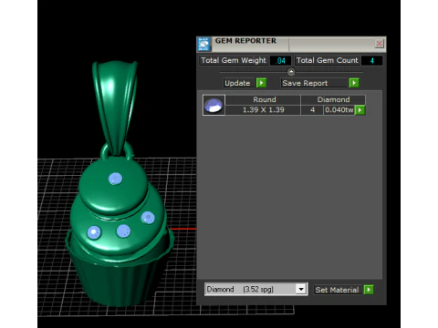 Golden Cupcake Charm Pendant 3D Print Model