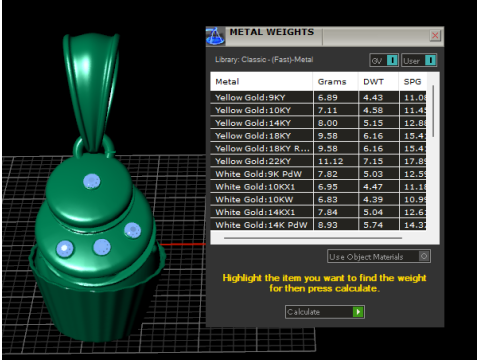 Goldener Cupcake-Charm-Anhänger 3D Druckmodell
