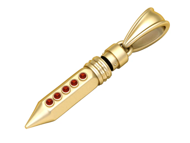 Golden Energy Spike Pendant 3D Print Model .c4d .max .obj .3ds .fbx .stl .blend 