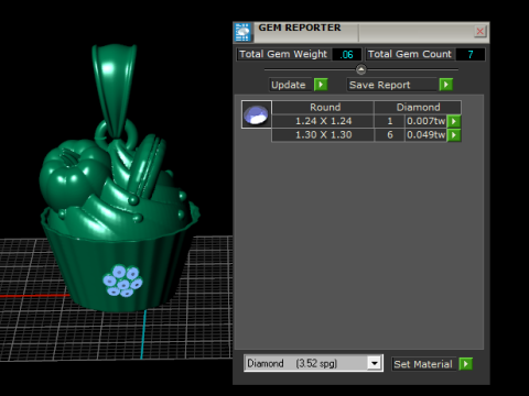 Ciondolo cupcake dorato deluxe Modello di stampa 3D