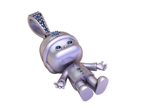 Золотая милая кукла-подвеска 3D Принт Модель