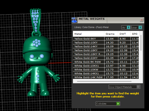 Золотая милая кукла-подвеска 3D Принт Модель