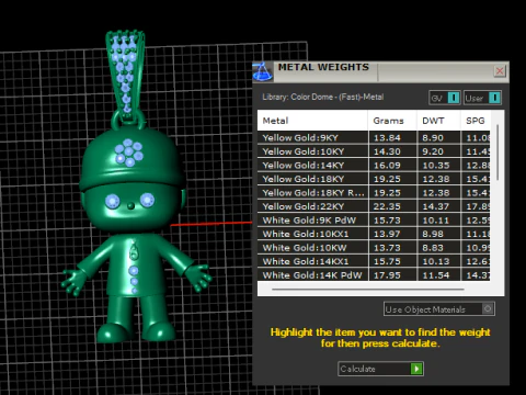 Golden Cute Doll Pendant 3D Print Model
