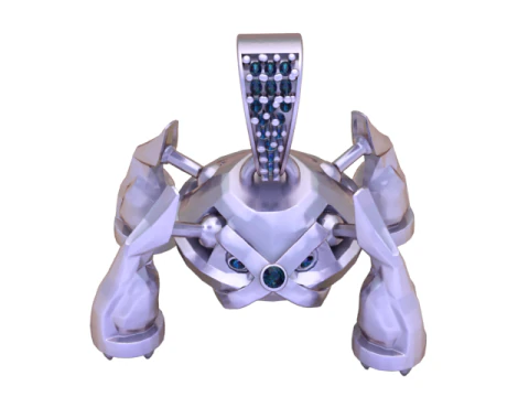 Golden Mecha Beast Pendant 3D Print Model