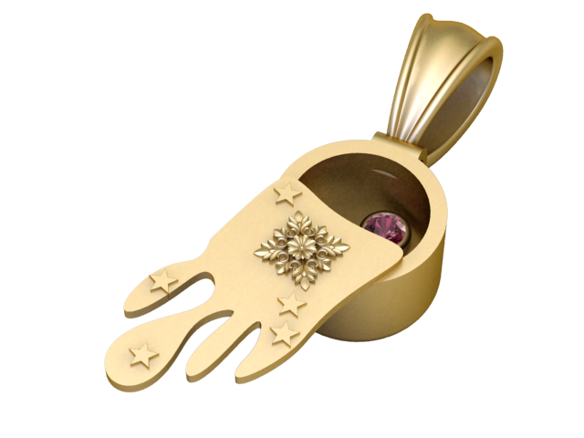 गोल्डन सीक्रेट हैंड पेंडेंट 3D प्रिंट मॉडल .c4d .max .obj .3ds .fbx .stl .blend