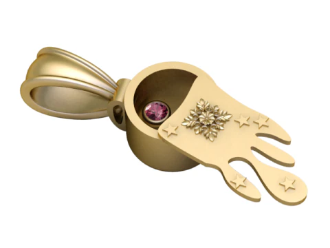 Golden Secret Hand Pendant 3D Print Model