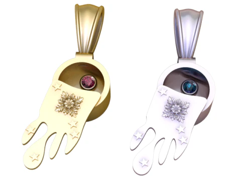 Golden Secret Hand Pendant 3D Print Model