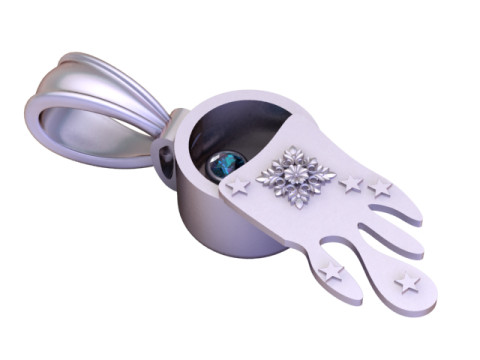 गोल्डन सीक्रेट हैंड पेंडेंट 3D प्रिंट मॉडल