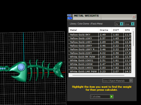 Goldener Fischgräten-Anhänger 3D Druckmodell