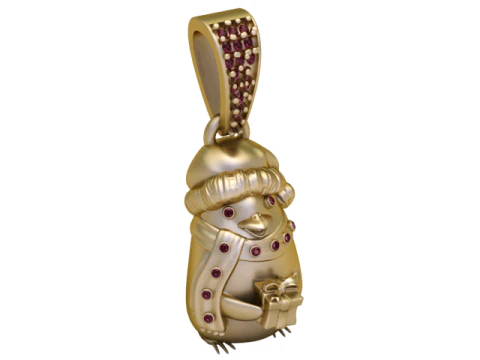 Golden Winter Penguin Pendant 3D Print Model
