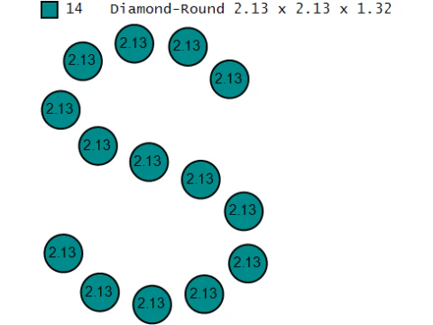 Colar com pingente inicial S em ouro e pedras preciosas de rubi Modelo de Impressão 3D
