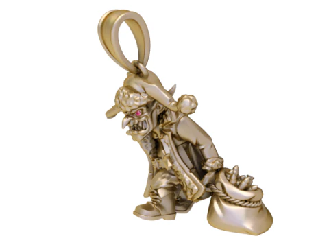 Golden Goblin Santa Pendant 3D Print Model