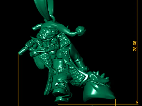 Golden Goblin Santa Pendant 3D Print Model