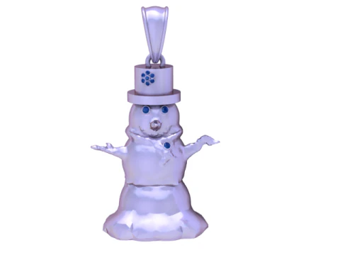 Golden Snowman Pendant 3D Print Model
