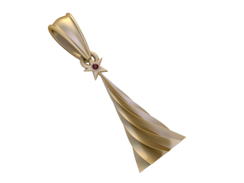 Ciondolo stella ricciolo dorato Modello di stampa 3D