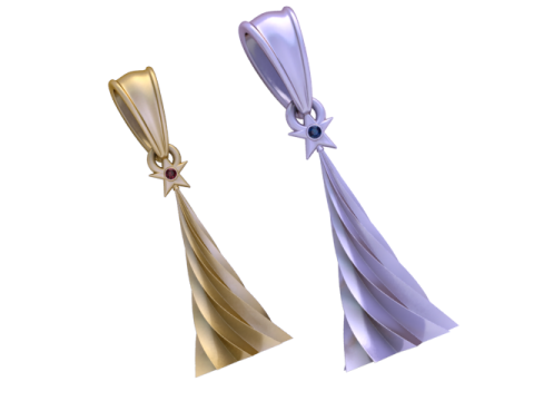 Ciondolo stella ricciolo dorato Modello di stampa 3D