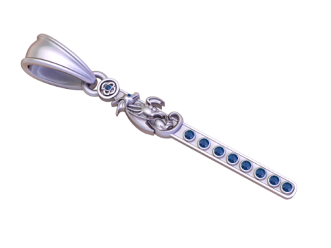 龙红宝石吊坠黄金版 3D 打印模型