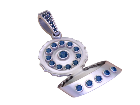 Pendentif médaillon Ruby Secret Chamber, édition dorée Modèles 3D en vedette