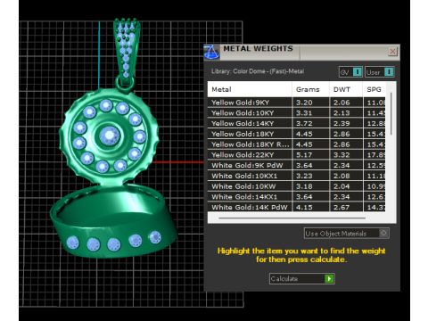 Pendentif médaillon Ruby Secret Chamber, édition dorée Modèles 3D en vedette