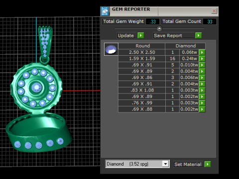Pendentif médaillon Ruby Secret Chamber, édition dorée Modèles 3D en vedette