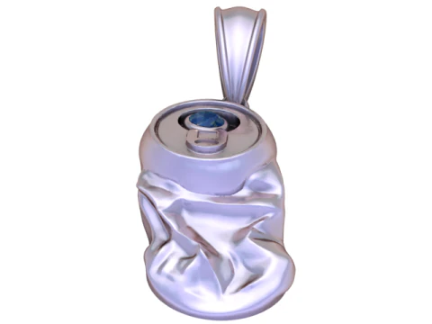 Gold Crushed Can Pendant Ruby Tab Edition 3D Print Model