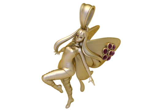 Wisiorek ze złotą wróżką Rubinowe skrzydło Model do druku 3D