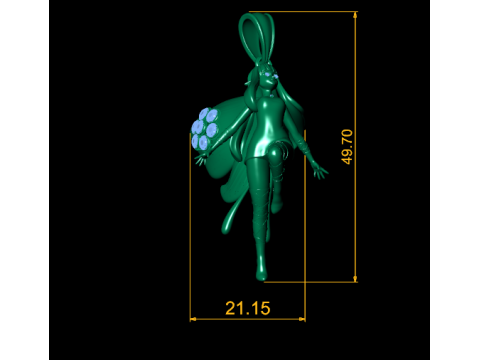 Wisiorek ze złotą wróżką Rubinowe skrzydło Model do druku 3D