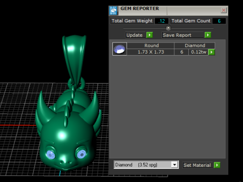 小龙吊坠红宝石眼版 3D 打印模型