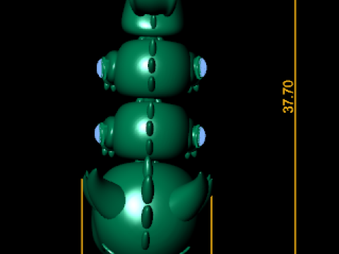 小龙吊坠红宝石眼版 3D 打印模型